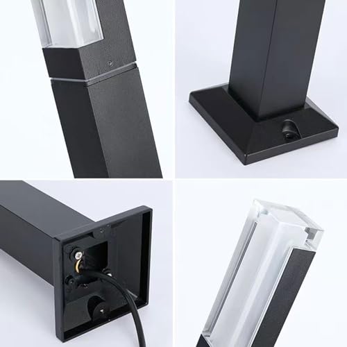 Outdoor Pillar Lamp Ip65 Waterproof Pathway Post Lights Outdoor Landscape Path Bollard Light Aluminum Lawn Floor Lantern For Garden Patio Courtyard Driveway Decoration