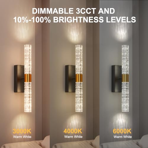 Crystal Battery Operated Wall Sconce