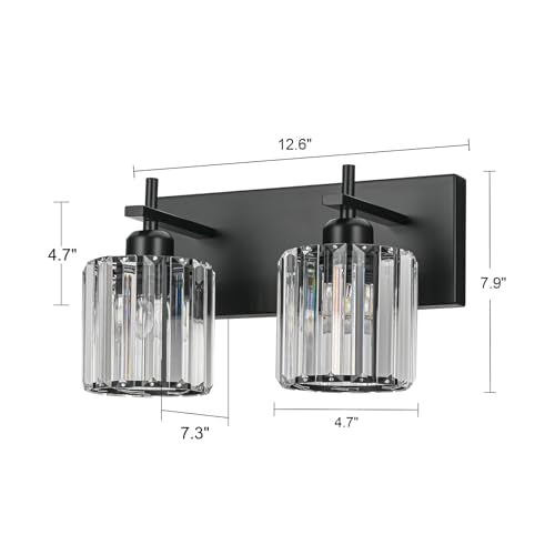 Black Crystal Bathroom Vanity Lights