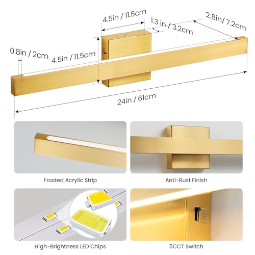 Gold Bathroom Vanity Light