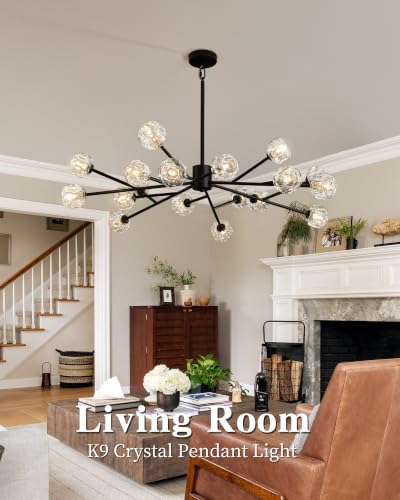 Black Sputnik Chandeliers for Dining Room Light Fixture Over Table