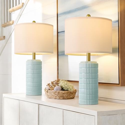 23" Light Blue Table Lamps Set of 2 (2 Count)
