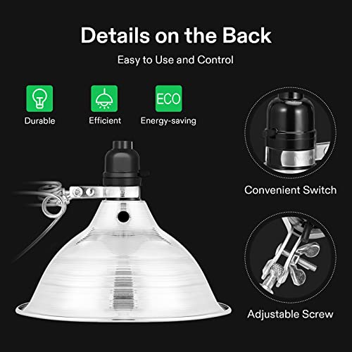 2 Pack Clamp Lamp Light with Detachable 8.5 Inch Aluminum Reflector (2 Count)