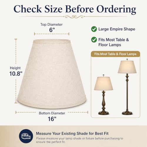 Empire Beige Linen Lamp Shades Set of 2 (2 Count)
