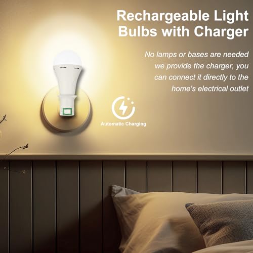 6 Pack Rechargeable Emergency Light Bulbs Battery Operated Bulb (6 Count)