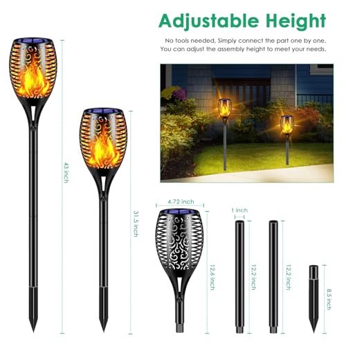Flickering Flame Solar Torch Lights Outdoor (4 Count)
