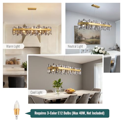 Gold Crystal Chandelier for Dining Room