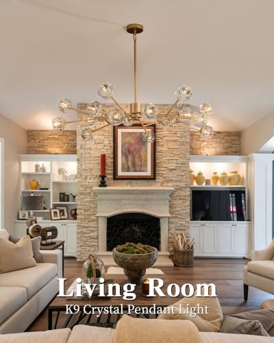 Gold Sputnik Chandeliers for Dining Room Light Fixture Over Table