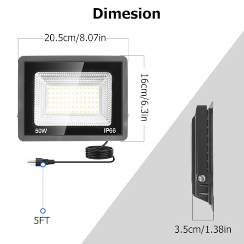 2 Pack LED Flood Lights 50W