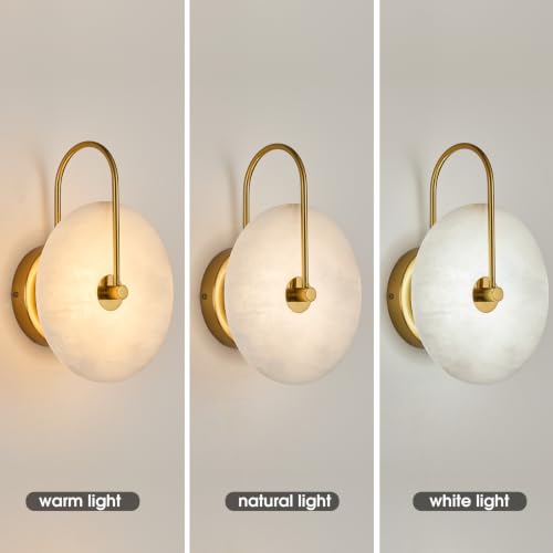 Alabaster Wall Sconces Set of 2