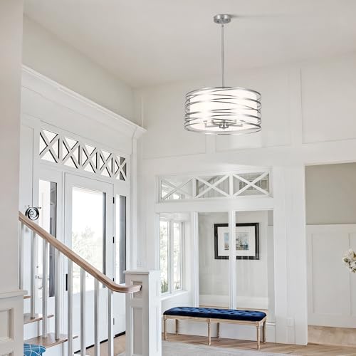 19.7'' Brushed Nickel Drum Chandeliers for Dining Room