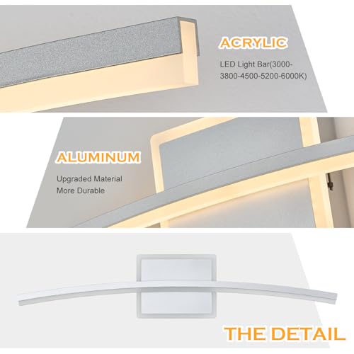 Modern LED Wall Sconce Silver Light Fixtures Over Mirror Modern Bath Wall Lighting for Bathroom