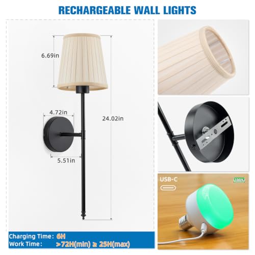 Battery Operated Wall Sconce Set of 2 (2 Count)