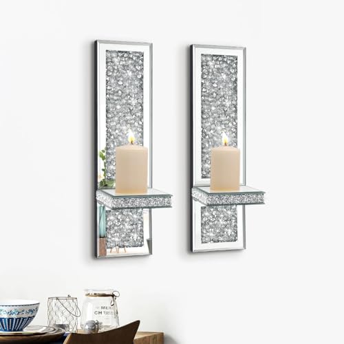 Crystal Crush Diamond Wall Candle Holder Set of 2 (2 Count)