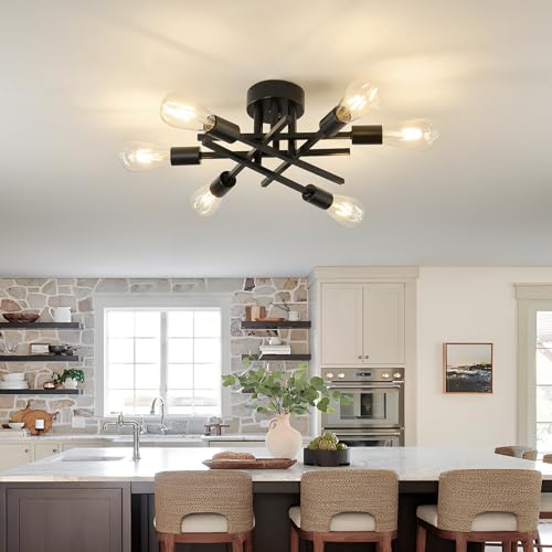 Semi Flush Mount Motion Sensor Ceiling Light Fixture