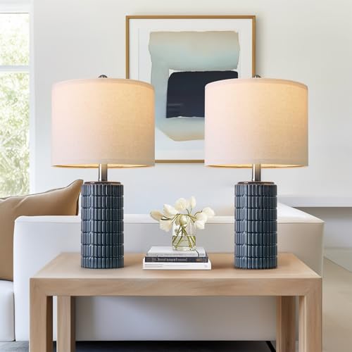 20.75" Small Blue Table Lamps (2 Count)