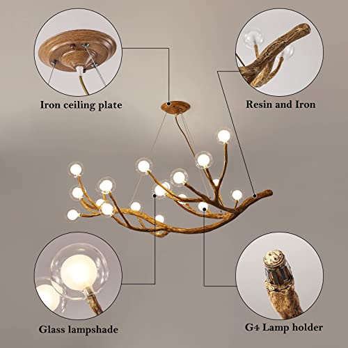 20 Light Tree Branch Chandelier Farmhouse Ceiling Light