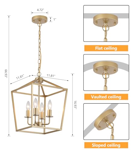 Industrial 4 Lights Chandelier