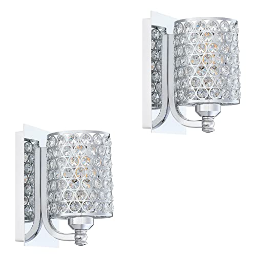 Crystal Wall Sconce with Chrome Finish (2 Count)