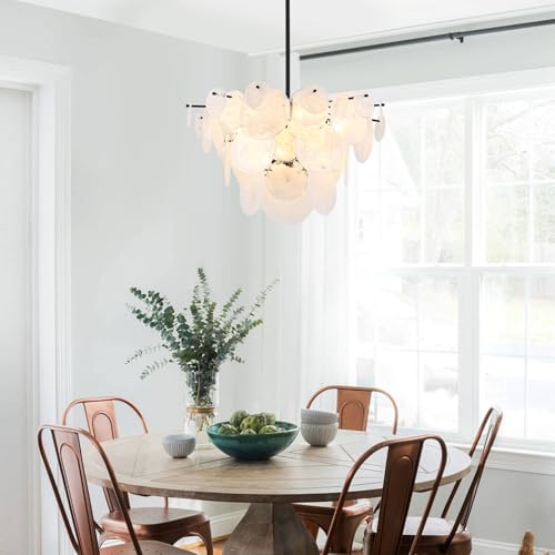 Dia 28 Inch Modern Glass Chandeliers for Bedroom