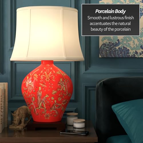 Oriental Furniture 27" Fruitful Harvest Porcelain Lamp
