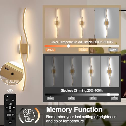 Modern LED Wall Sconce Set of 2