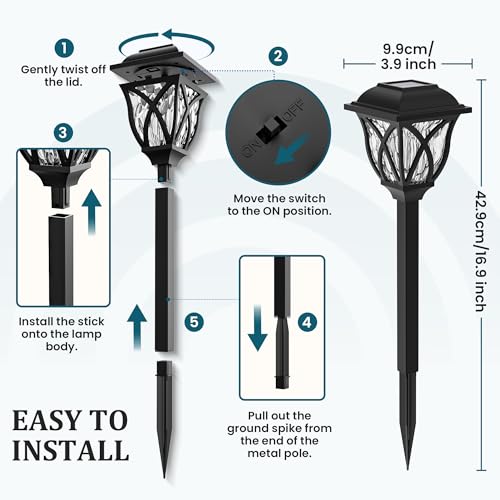 6 Pack Solar Lights Outdoor Waterproof (6 Count)
