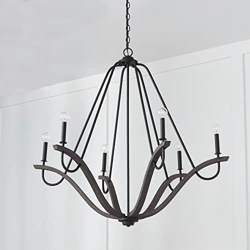 447662CK Clive Farmhouse Handcrafted Mango Wood Chandelier