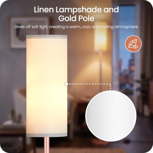 Slim Floor Lamp for Living Room with Magnetic Remote and Foot Switch