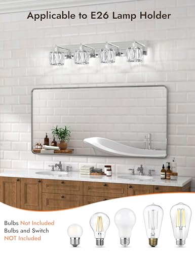 Crystal Vanity Lights for Bathroom (4 Count)