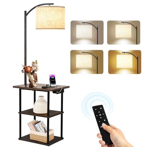 Floor Lamp with Table & Remote