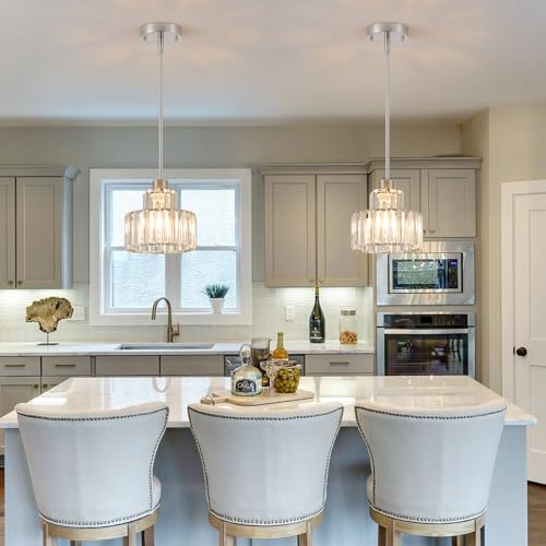 Brushed Nickel Pendant Lights Kitchen Island 2 Pack