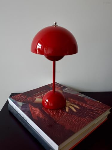 Modern Flower Bud Lamp 12" Cordless Touch Lamp Dimmable 2600mAh Rechargeable Desk Lamp Nordic Minimalist Mushroom Lamp Nightstand Bedside Lamp for Bedroom Living Room