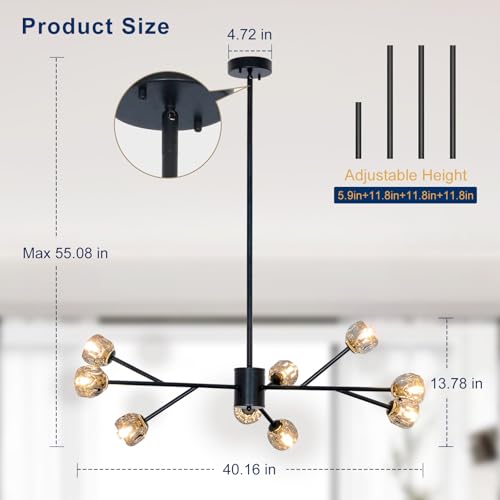 Modern Black Sputnik Chandelier