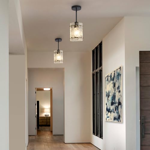 Black Glass Pendant Lights Kitchen Island (2 Count)