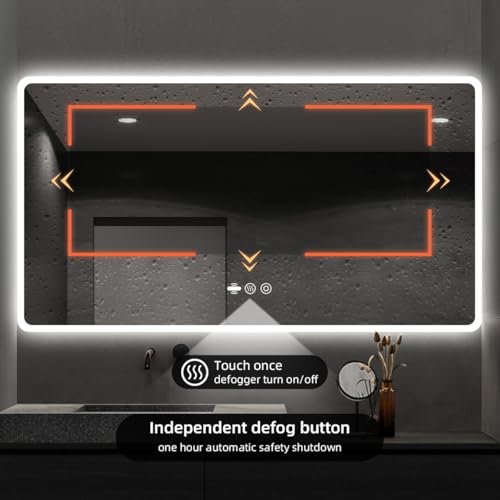 60"X36" LED Mirror for Bathroom with Motion Sensor