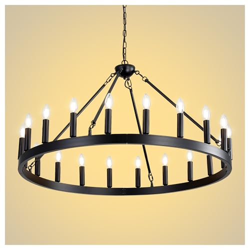 Black Wagon Wheel Chandelier