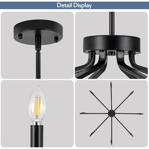 8 Light Black Farmhouse Chandelier