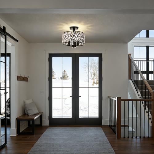 Black Crystal Ceiling Light