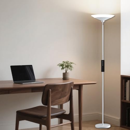 White Torchiere Floor Lamp