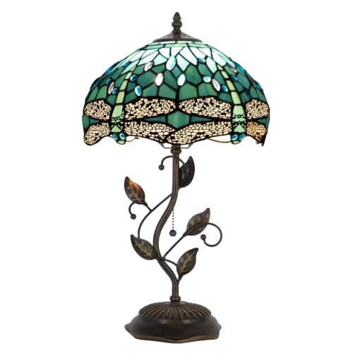Tiffany Lamp Stained Glass Table Bedside Reading Light W12H19 inch