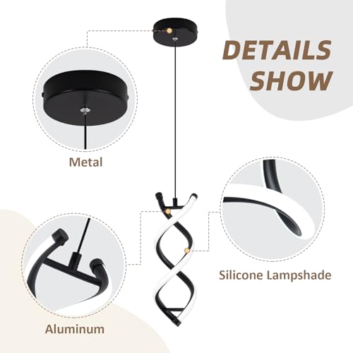 Spiral Modern Pendant Light Fixture (2 Count)