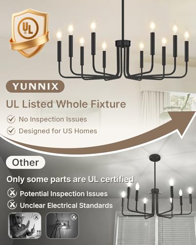 10 Light Black Chandelier