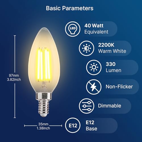 40W Equivalent LED Chandelier Light Bulbs (6 Count)