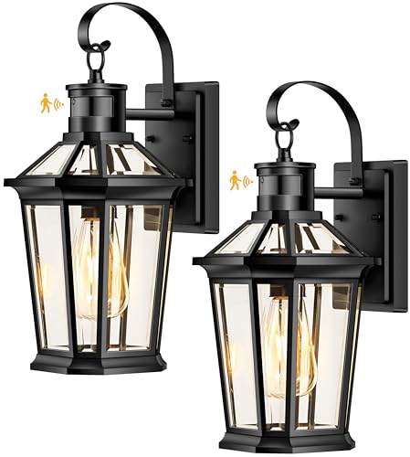 Motion Sensor Outdoor Wall Lantern (2 Count)