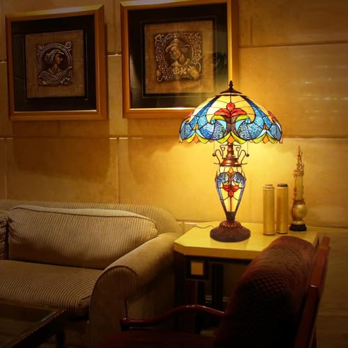 24" Tiffany Style Stained Glass Table Lamp