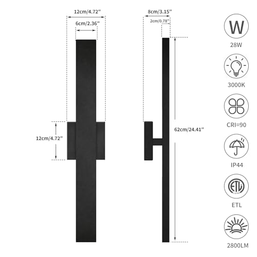 Aluminum Modern LED Wall sconces 2 Pack
