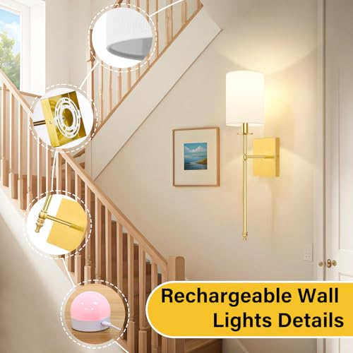 Battery Operated Wall Sconces Set of 2 (2 Count)