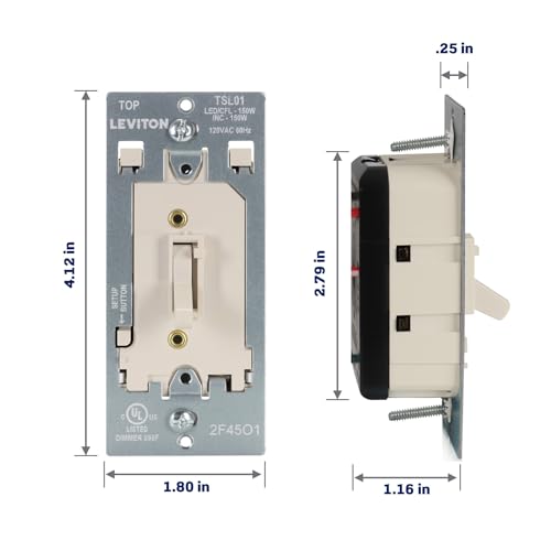 Toggle Slide LED Advanced Dimmer Switch for 150W Dimmable LED