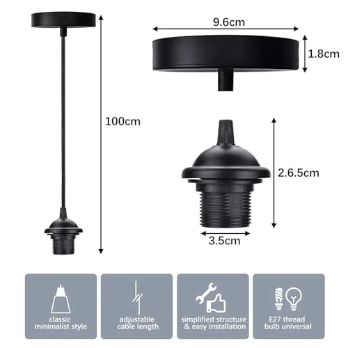 Vintage E26 E27 Ceiling Light Socket Pendant Lamp Holder Retro Edison Screw Base
